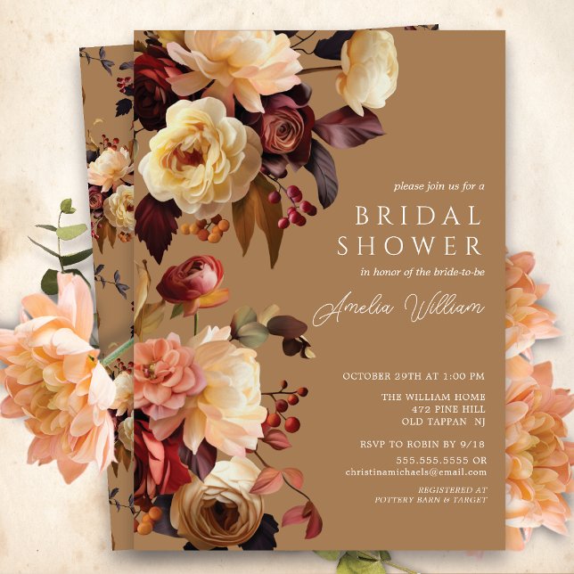 Boho Herbstdusche Floral Bridal Einladung (Von Creator hochgeladen)
