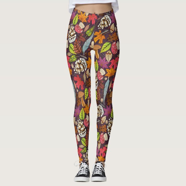 boho Herbstfall-Leggings Leggings (Vorderseite)