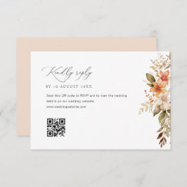 Boho Herbstflorale Hochzeit RSVP Karte