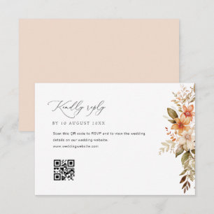 Boho Herbstflorale Hochzeit RSVP Karte