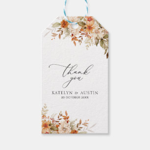 Boho Herbstflorale Hochzeitsgeschenk Tags Geschenkanhänger