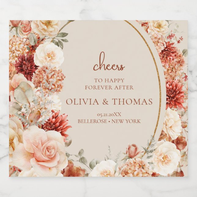 Boho Herbstgarten Gewürze Orangenrost (Einzelnes Label)