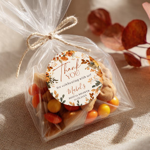 Boho Herbstliebe Aquarell Rustikal Danke Runder Aufkleber