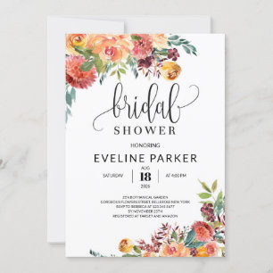 Boho Herbstmarigold und Blume mit blütendem Bordea Einladung