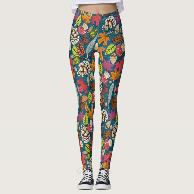 boho Herbstpfau-Leggings Leggings (Vorderseite)