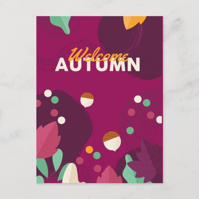 Boho Herbstsaison mit Blätter Feiertagspostkarte (Vorderseite)