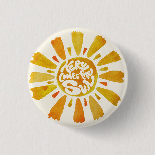 Boho Here Comes The Sun Baby Shower Button