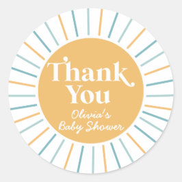 Boho Here kommt die Sonnenscheinsdusche des Sohnes Runder Aufkleber