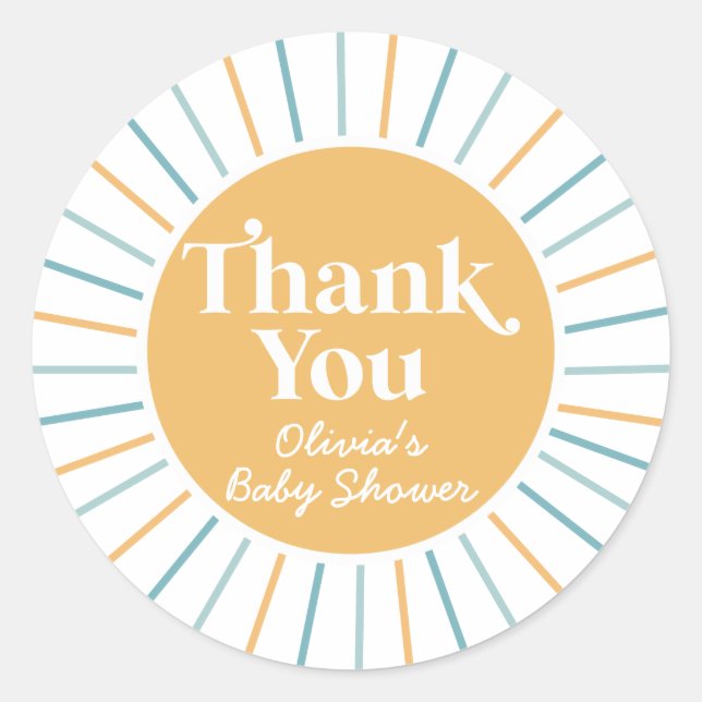 Boho Here kommt die Sonnenscheinsdusche des Sohnes Runder Aufkleber (Vorderseite)