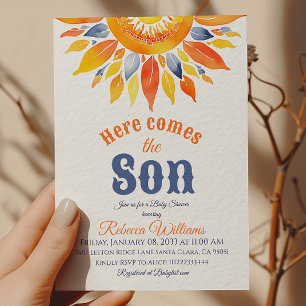 Boho Here kommt Son Sunshine Boy Baby Shower Einladung