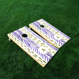 Boho Herringbone-Muster lila und grün