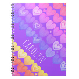 Boho Herz Muster, personalisiert mit Ihrem Namen Notizblock