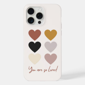 Boho-Herzen Liebe Positive Quote Du bist so gelieb iPhone 15 Pro Max Hülle