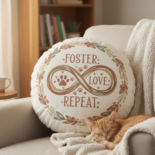 Boho-Herzliches-Pflege-Geschenk-für-Tierretter Rundes Kissen