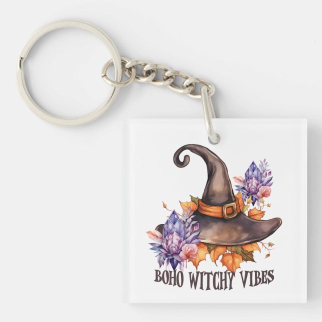 Boho-Hexen-Vibes Halloween  Schlüsselanhänger (Vorderseite)