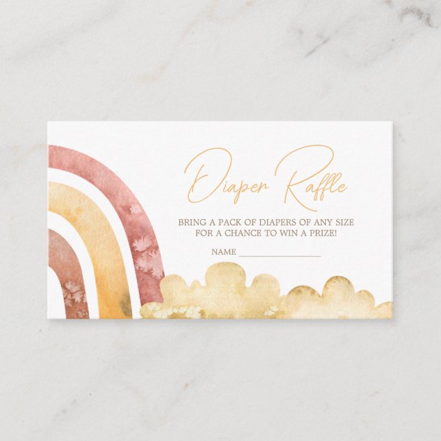 Boho Hier kommt das Son Baby Duwer Diaper Raffle Begleitkarte (Vorderseite)