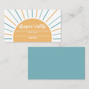 Boho Hier kommt das Son Baby Duwer Diaper Raffle Begleitkarte
