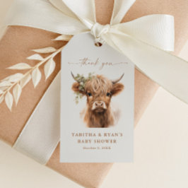 Boho Highland Cow Baby Dusche Vielen Dank für Ihre Geschenkanhänger