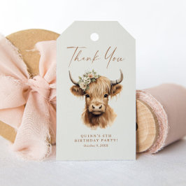 Boho Highland Cow Kindergeburtstag Gastgeschenk Geschenkanhänger