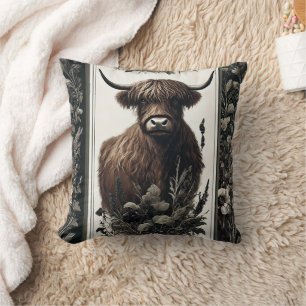 Boho Highland Cow Kissen