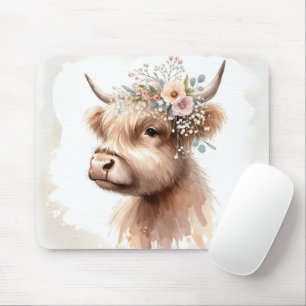 Boho Highland Cow Mousepad