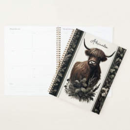 Boho Highland Cow Planer