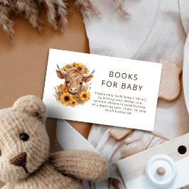 Boho Highland Cow Sunflowers Books for Baby Begleitkarte