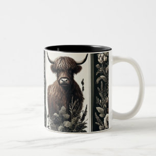 Boho Highland Cow Zweifarbige Tasse