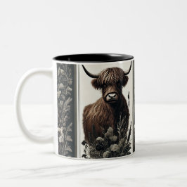 Boho Highland Cow Zweifarbige Tasse