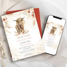 Boho Highland-Kuh-Baby-Party