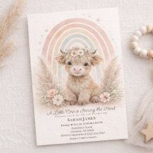 Boho Highland Kuh Neutrale Regenbogen Babyparty