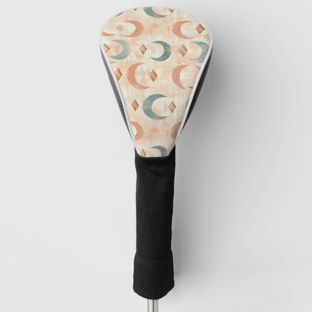 Boho Himmelblumen-Mondmuster (6) Golf Headcover (Vorderseite)