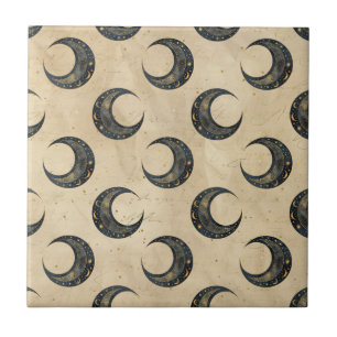 Boho Himmelmond Goldmuster Fliese