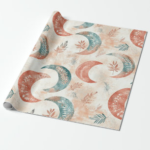 Boho-Himmels-Blumen-Mond-Muster (2) Geschenkpapier