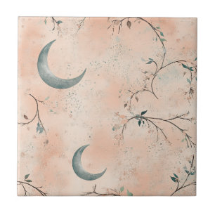 Boho-Himmels-Blumen-Mond-Muster (3) Fliese