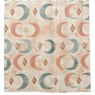Boho-Himmels-Blumen-Mond-Muster (6) Duschvorhang
