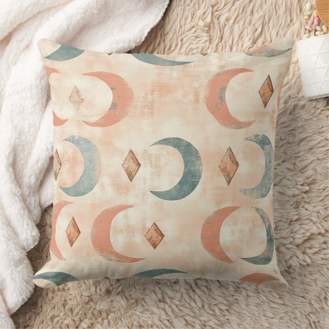 Boho-Himmels-Blumen-Mond-Muster (6) Kissen (Decke)