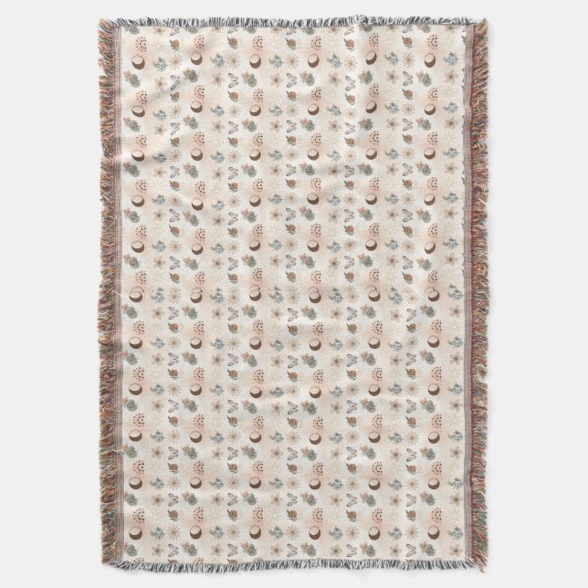 Boho-Himmels-Blumenmuster Decke (Vorderseite Vertikal)