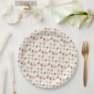 Boho-Himmels-Blumenmuster Pappteller