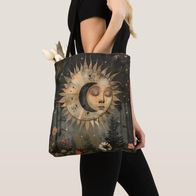 Boho Himmels-Sonne-Mond-Wildblumengarten (Von Nahem)