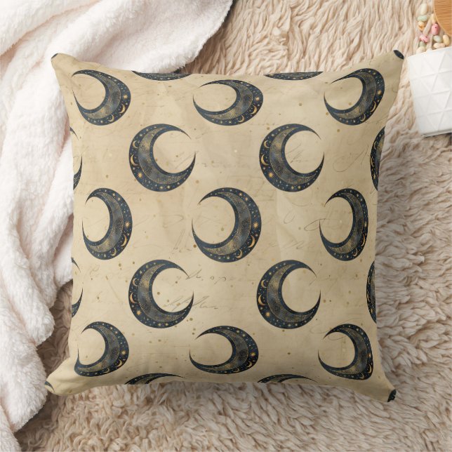 Boho Himmelsmond Goldmuster Kissen (Decke)