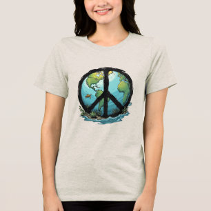 Boho Hippie 60er 70er Frieden Liebe Tri-Blend Shirt