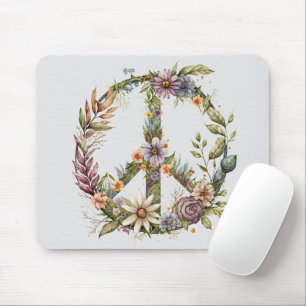 Boho-Hippie 60er 70er Friedenszeichen Mousepad