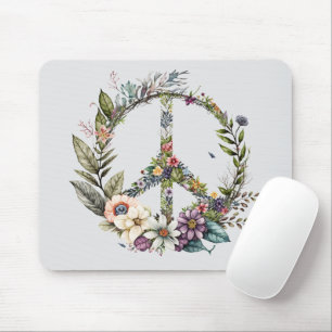 Boho-Hippie 60er 70er Friedenszeichen Mousepad