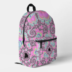 Boho Hippie Einhorn Pastell Mandelbrot Fraktal Bedruckter Rucksack