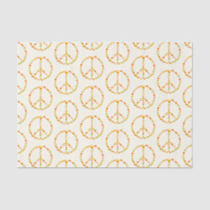 Boho Hippie Floral Peace Signature Muster in Gelb  Seidenpapier