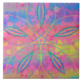 Boho Hippie Gefärbte Krawatte Neon Pastel Mandala  Fliese