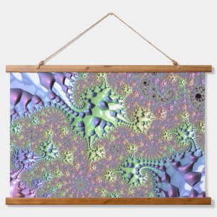 Boho Hippie Groovy Glänzende Farbige Regenbogen Fr Wandteppich Mit Holzrahmen