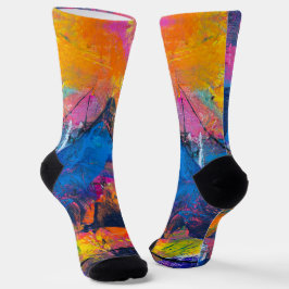 Boho hippie pastellfarbener Regenbogen Einhorn gef Socken