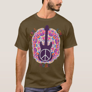 BoHo Hippie Peace Liebe Retro Music T-Shirt